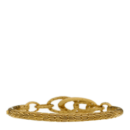 John Hardy 18K Yellow Gold Classic Chain Hammered Slim Chain Hinged Bangle Bracelet 2 of 4