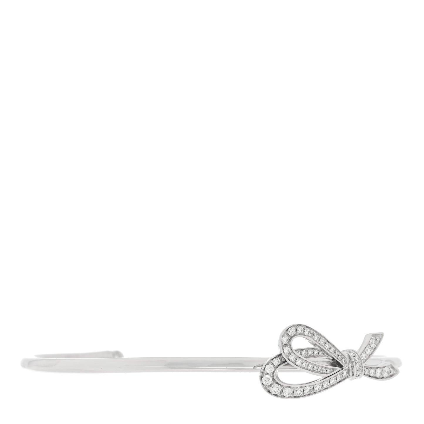 18K White Gold Diamond Bow Cuff Bracelet