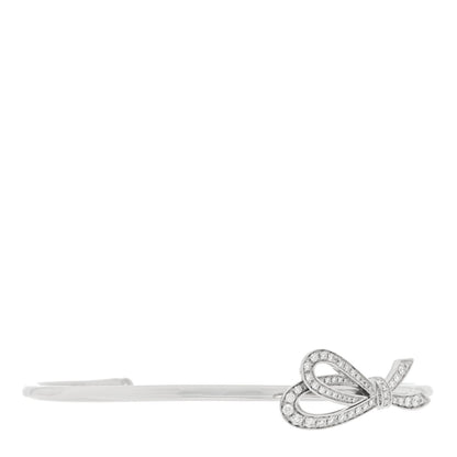 Tiffany 18K White Gold Diamond Bow Cuff Bracelet 1 of 3