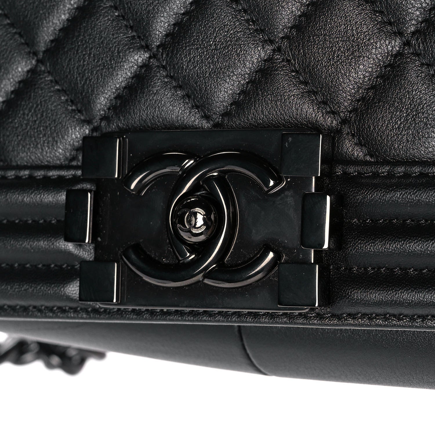 Chanel Calfskin Quilted Medium Boy Flap So Black 12 of 13