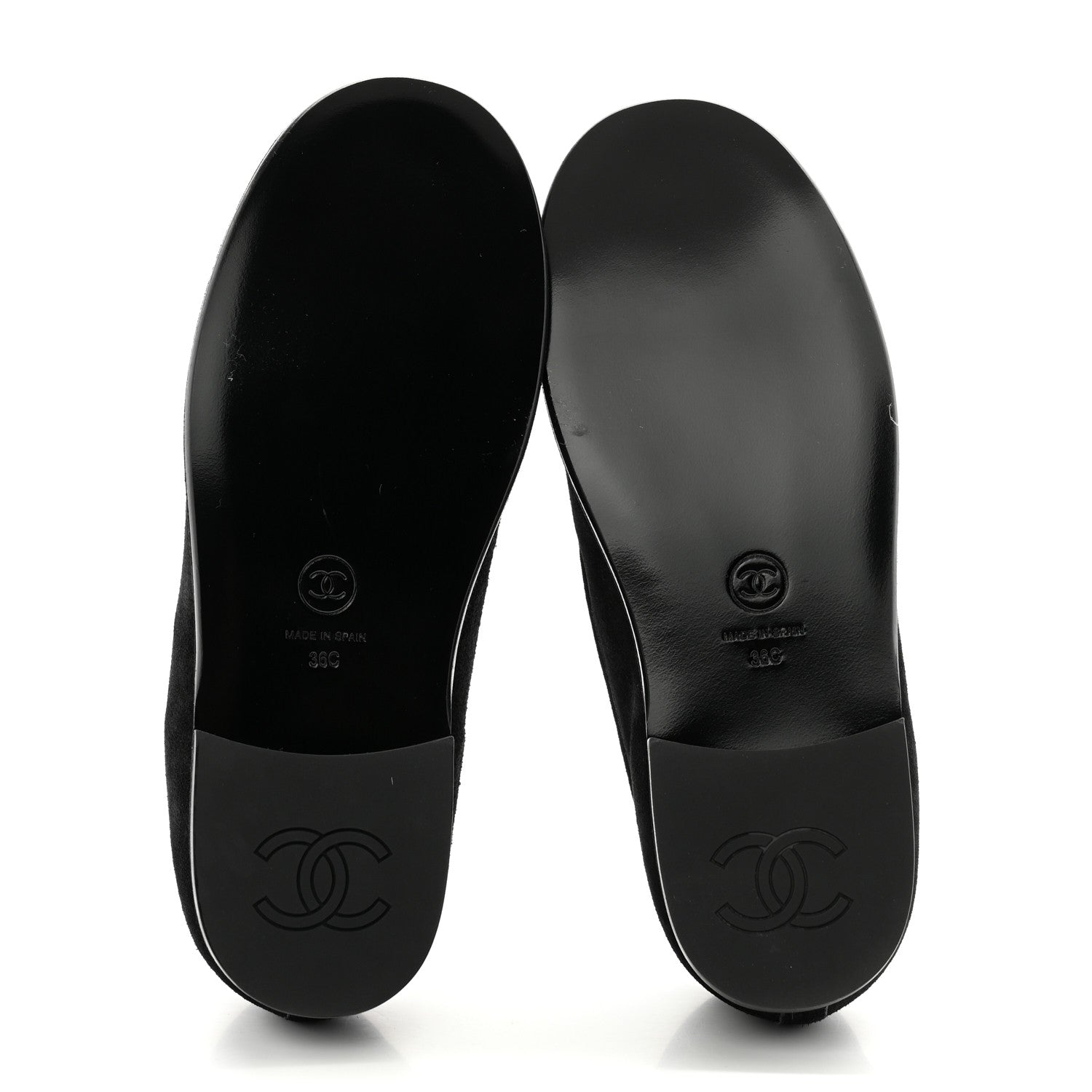 Chanel Suede Calfskin CC Loafers 36 Black 5 of 9