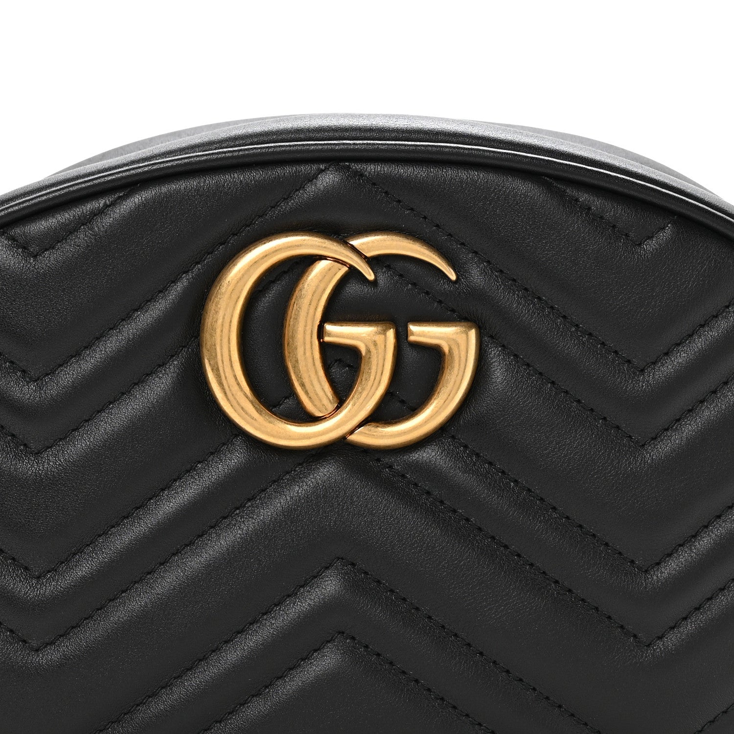 Gucci Calfskin Matelasse GG Marmont Belt Bag 95 38 Black 8 of 10
