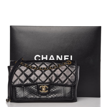 Chanel Calfskin Python Urban Mix Flap Black 12 of 12