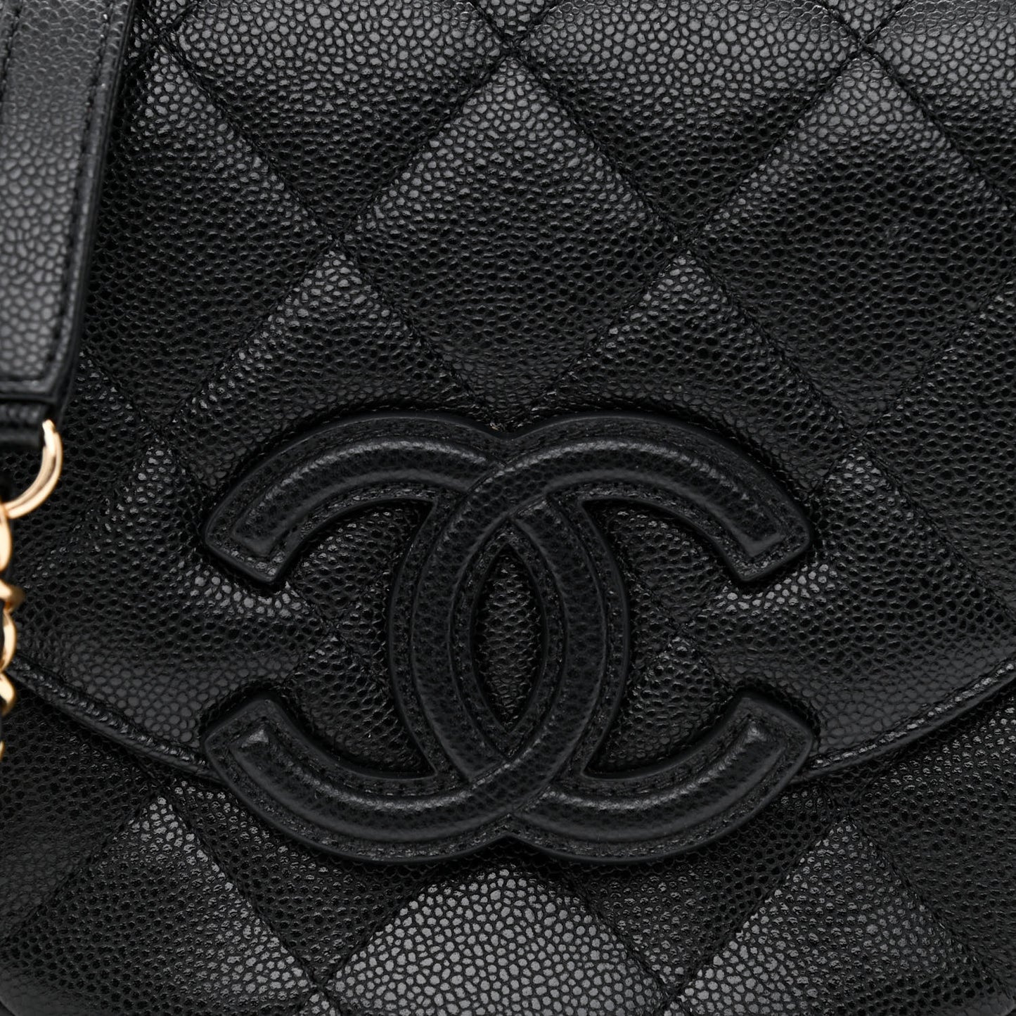 Caviar Quilted Small Messenger Flap Black