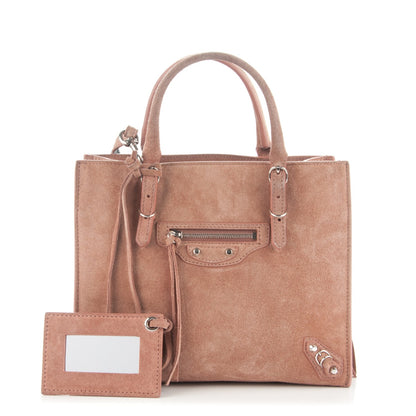 Balenciaga Baby Daim Suede Papier Mini A4 Zip Around Tote Bois De Rose 1 of 8