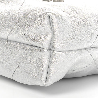 Chanel Metallic Lambskin Quilted Mini Chanel 22 Silvery 10 of 10