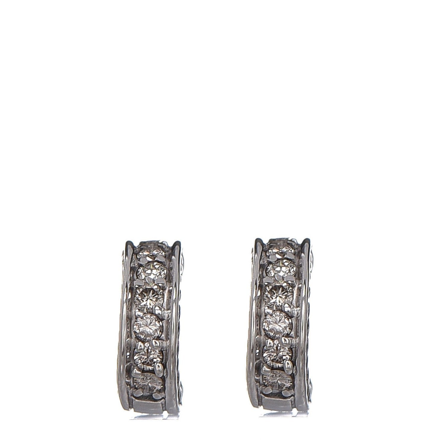 David Yurman Sterling Silver 18K Yellow Gold Diamond 9mm Mini Cable Hoop Earrings 1 of 5