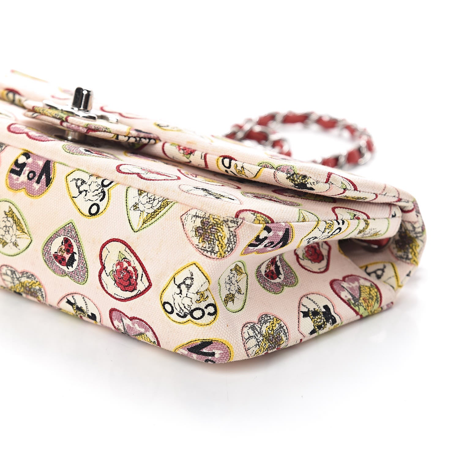 Chanel Canvas Coco Hearts Small Flap Bag Pink 9 of 10