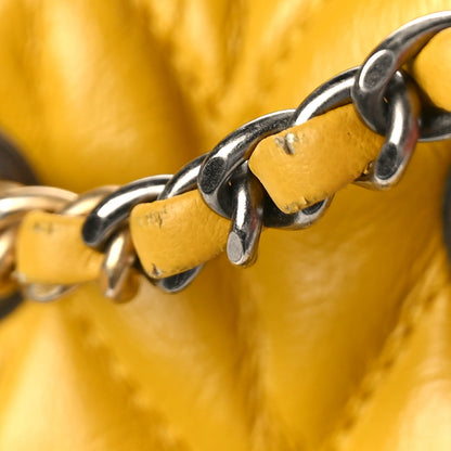 Chanel Aged Calfskin Chevron Quilted Small Gabrielle Backpack Yellow 10 of 13