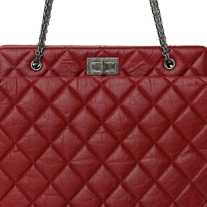Chanel Aged Calfskin Quilted Reissue 2.55 Tote Red 9 of 16