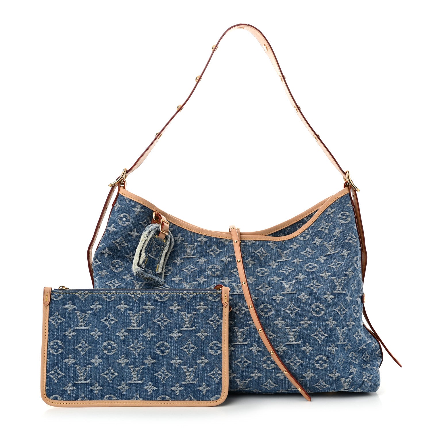 Louis Vuitton Monogram Denim CarryAll MM Blue 3 of 11