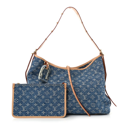 Louis Vuitton Monogram Denim CarryAll MM Blue 3 of 11