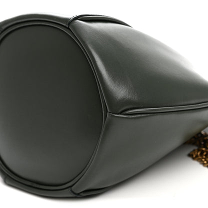 Saint Laurent Smooth Calfskin Small Talitha Bucket Bag Vert Fonce 9 of 10