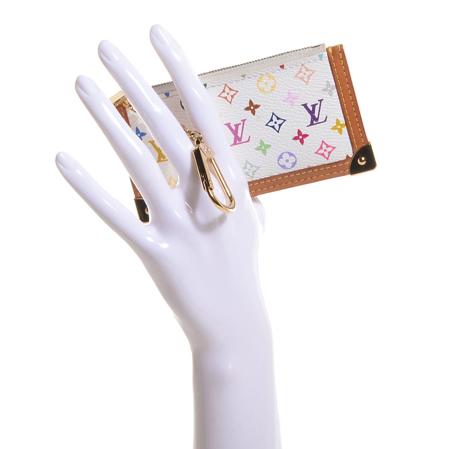 Monogram Multicolor Key Pouch White