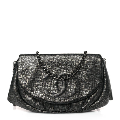 Chanel Metallic Caviar Half Moon Wallet On Chain WOC Bronze 1 of 10