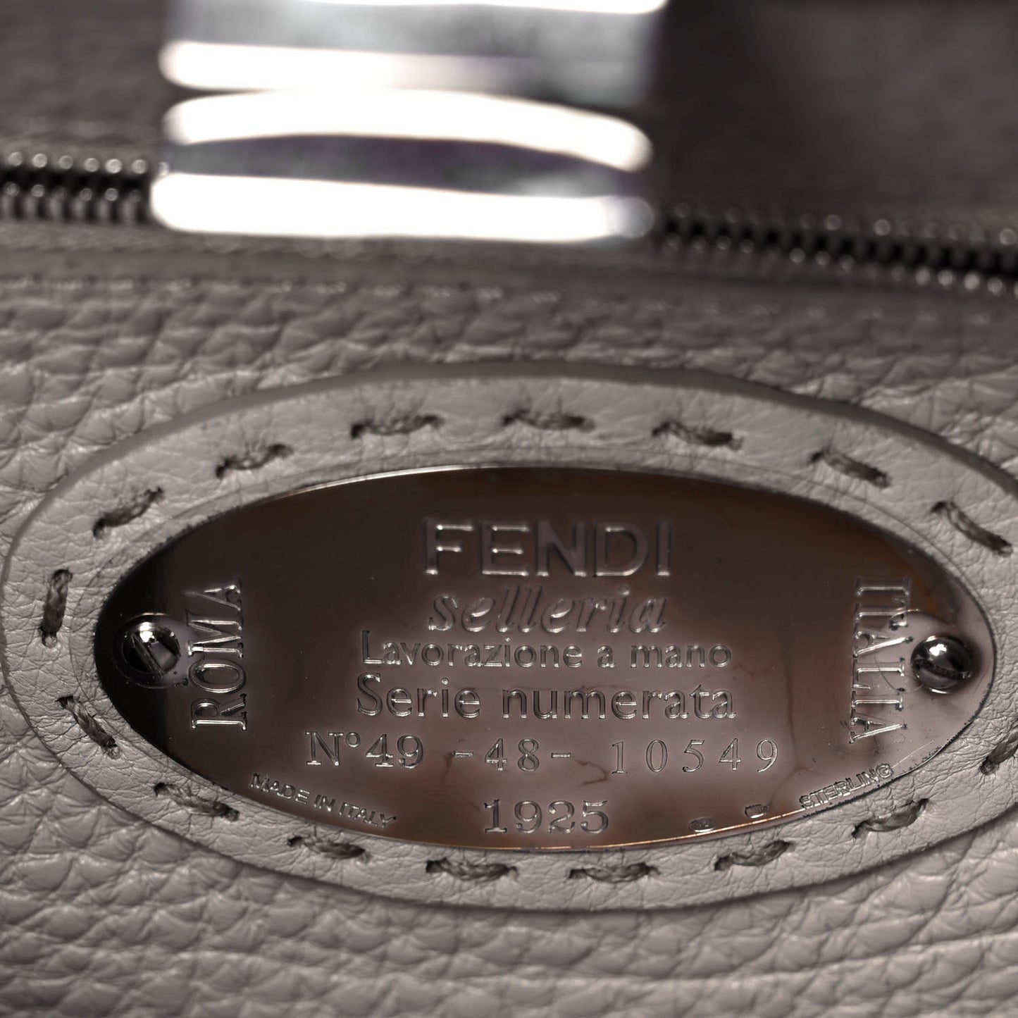 Cuoio Romano Selleria Bi-Color Mini Peekaboo Iconic Satchel Bordeaux Grigio Polvere