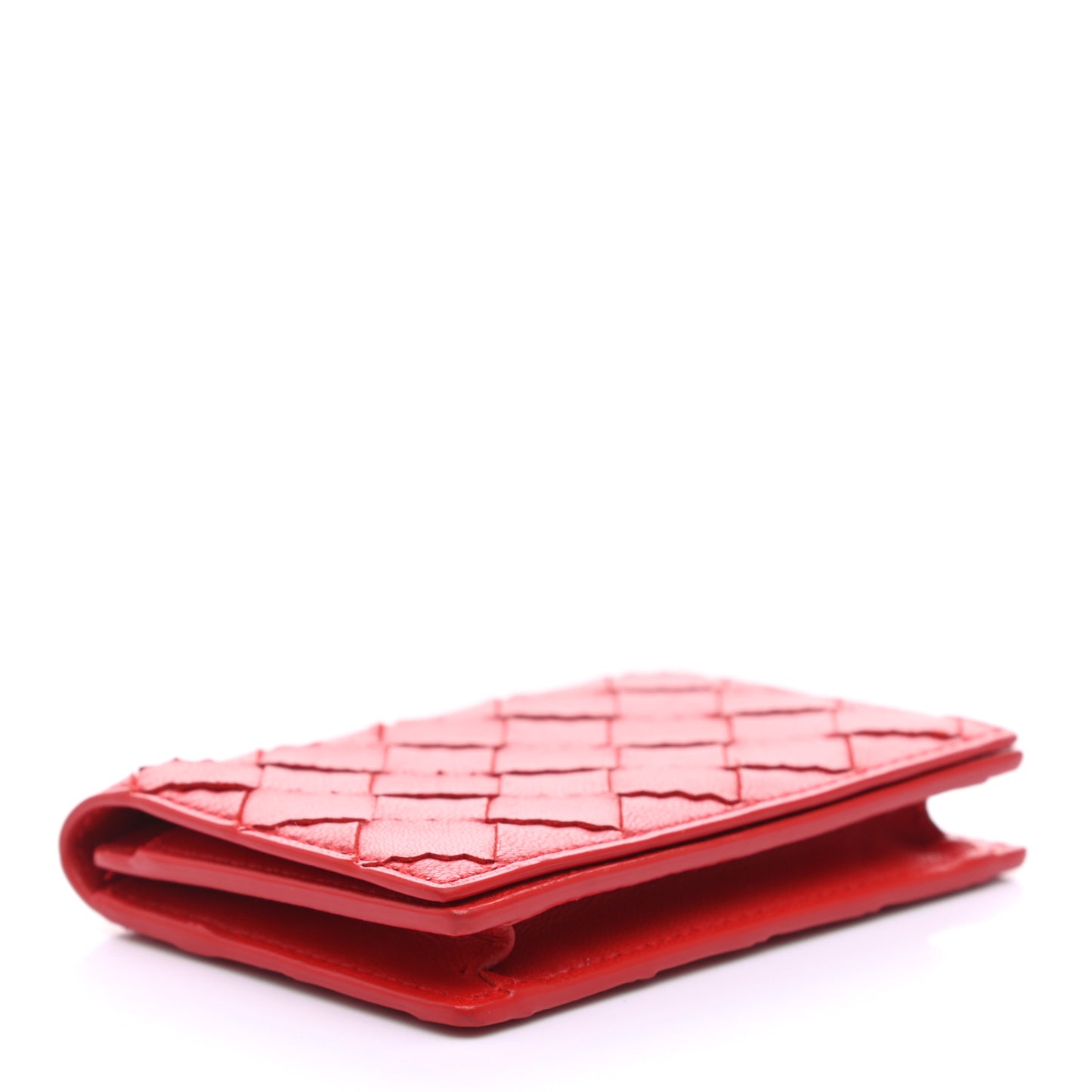 Nappa Intrecciato Card Holder Red