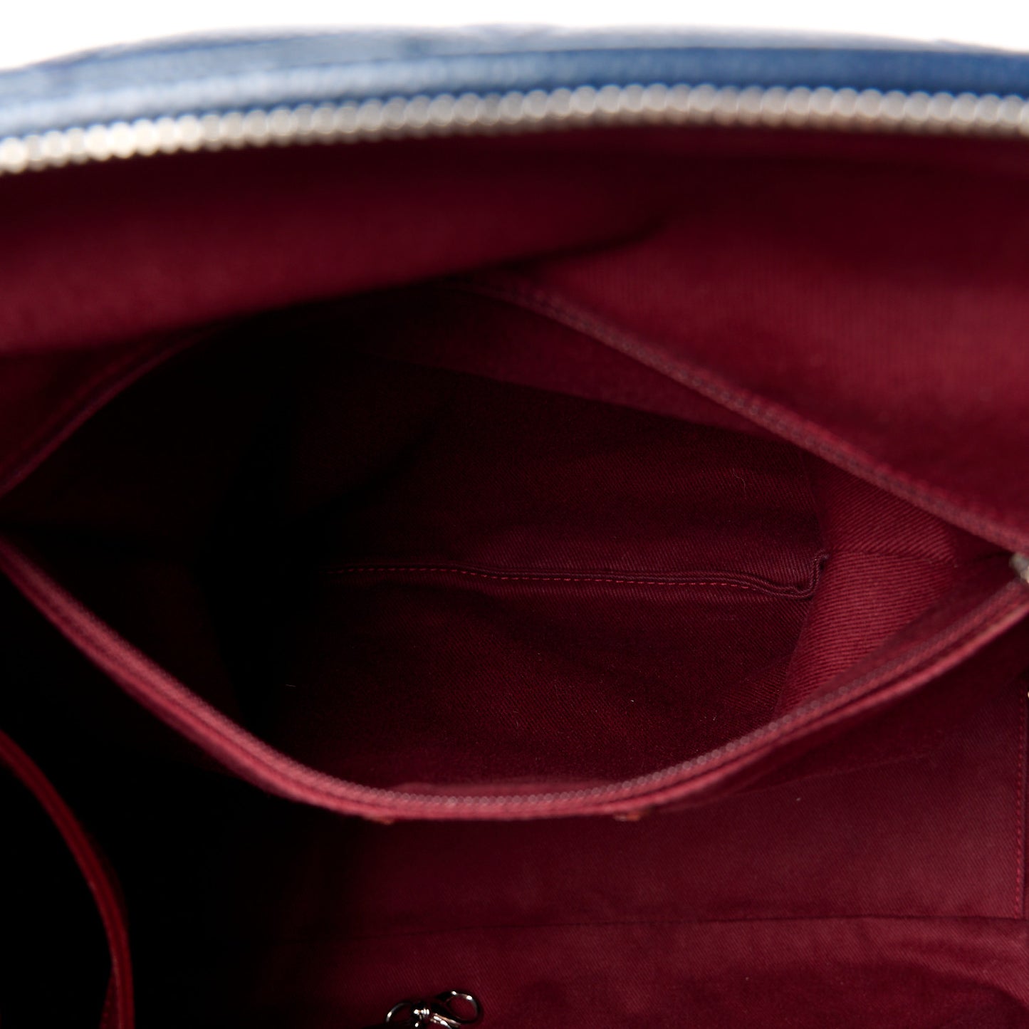 Caviar Quilted Framed Bowling Bag Blue