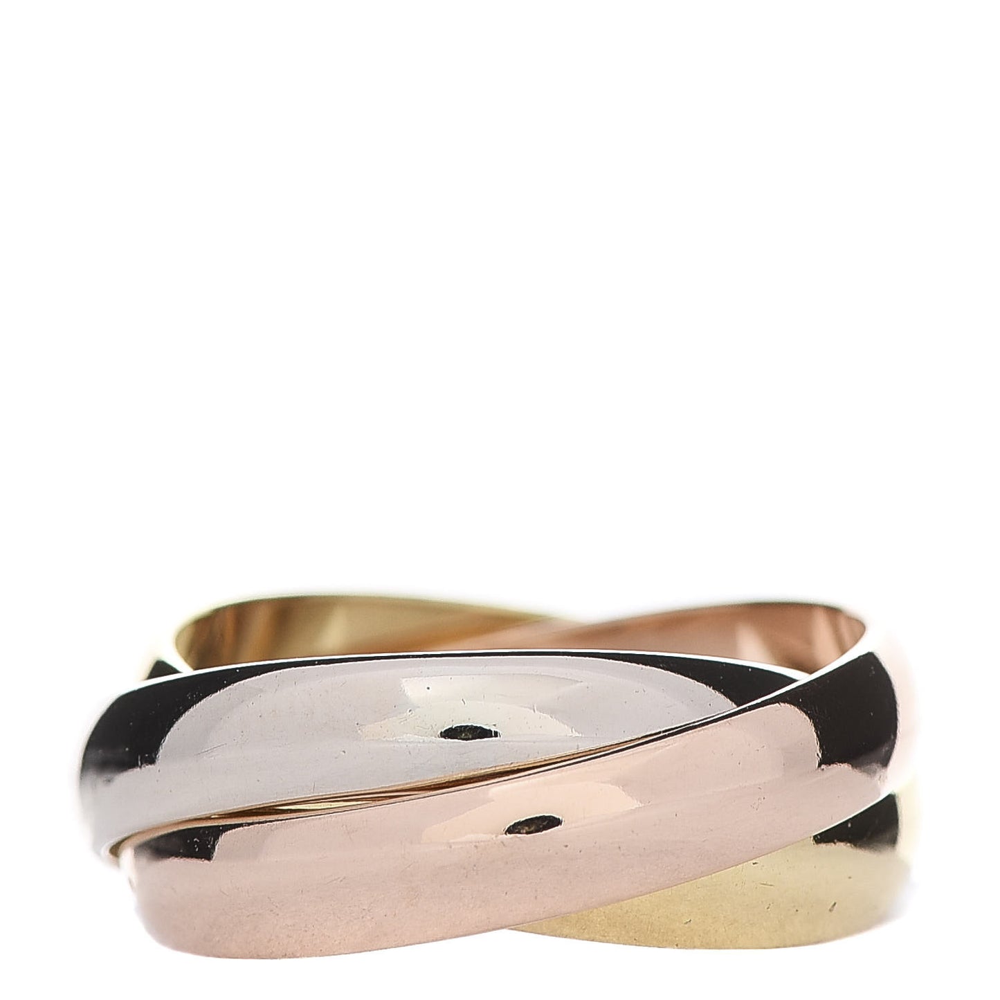18K Pink Yellow White Gold Classic Les Must De Cartier Trinity Ring 48 4.5