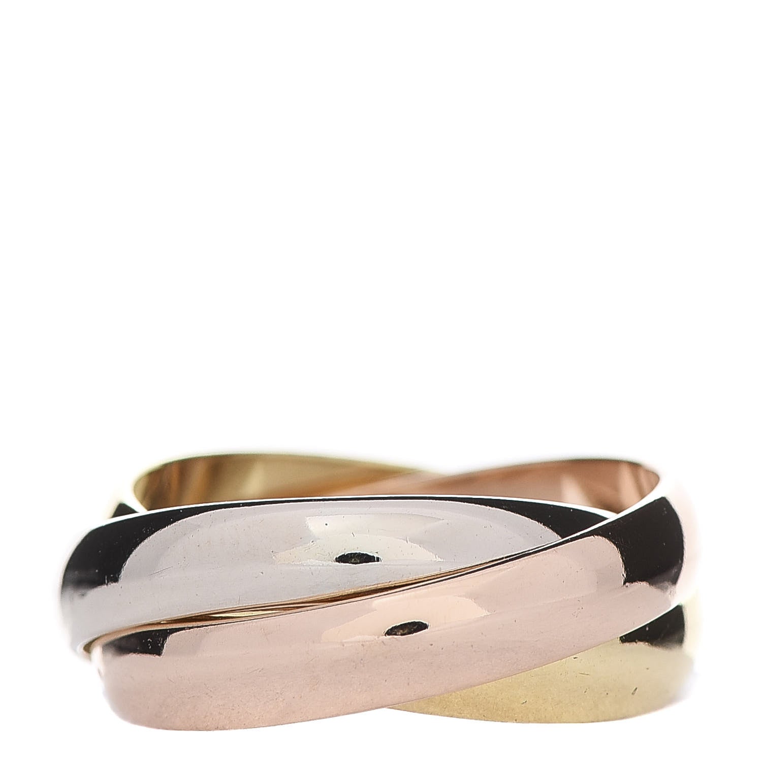 Cartier 18K Pink Yellow White Gold Classic Les Must De Cartier Trinity Ring 48 4.5 3 of 6