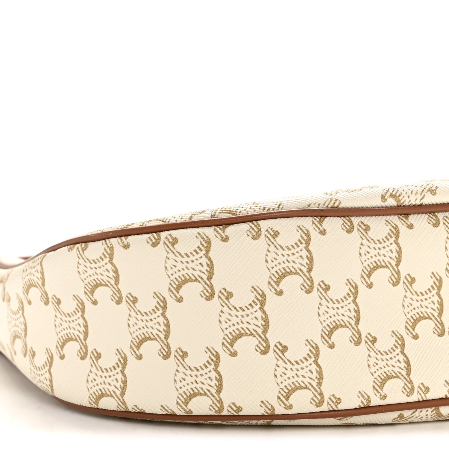 Celine Canvas Calfskin Ava Triomphe Shoulder Bag White 10 of 14