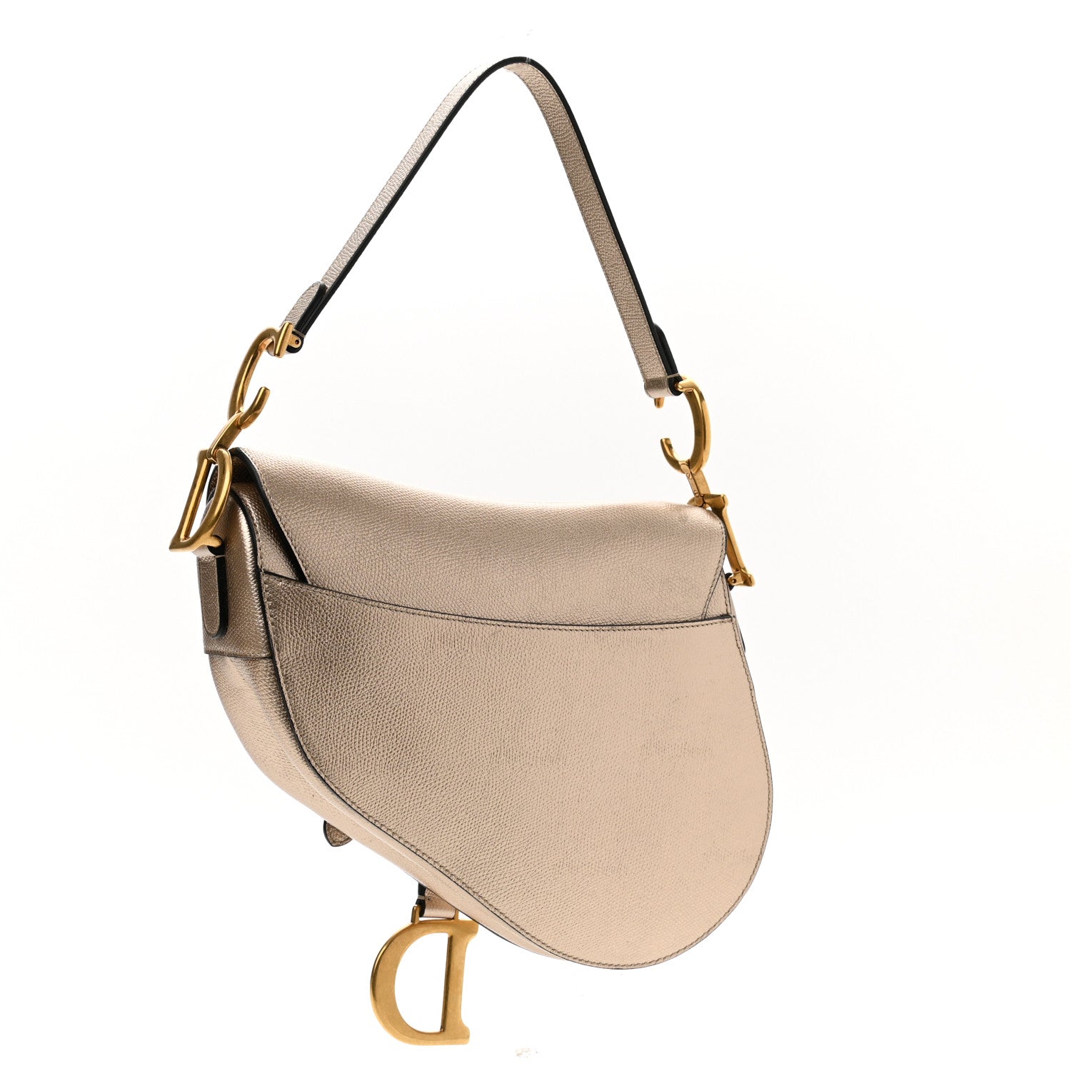 Christian Dior Metallic Grained Calfskin Saddle Bag Gold 3 of 10