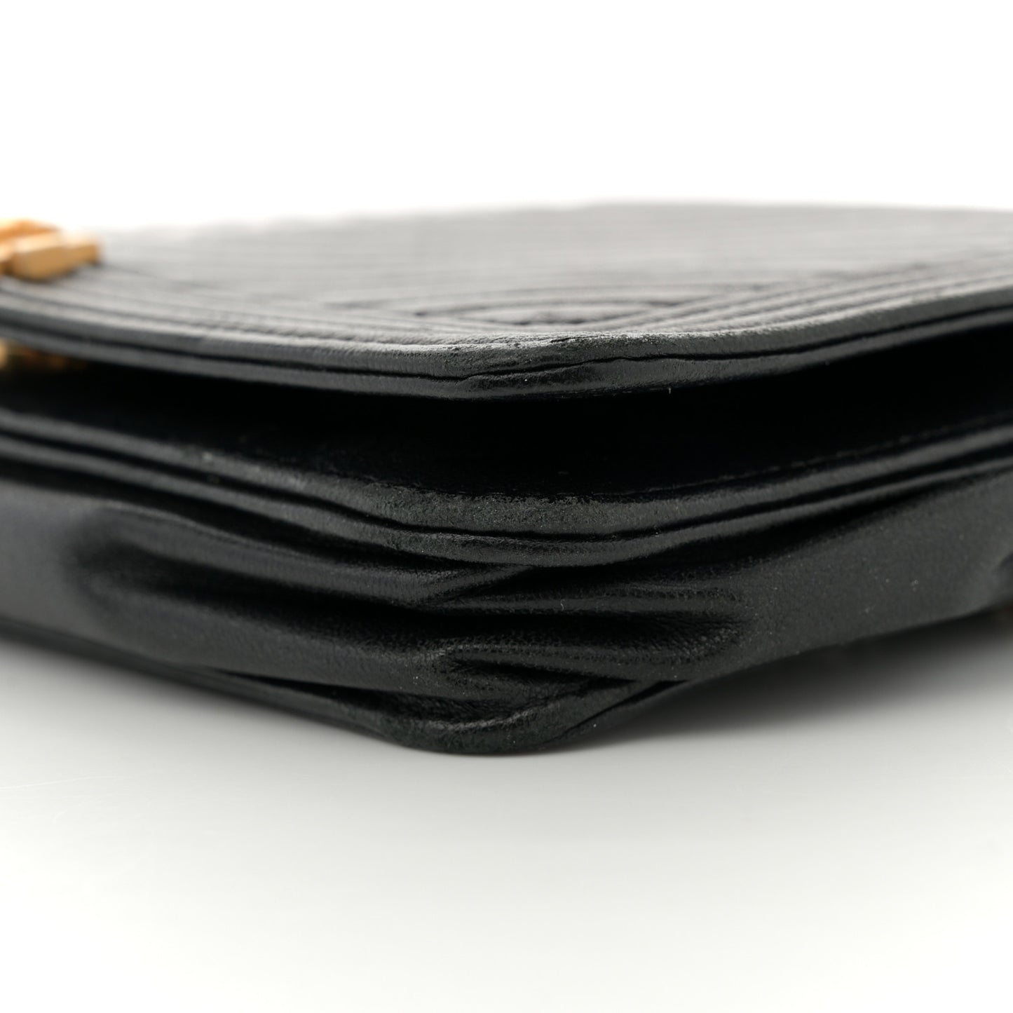 Caviar Chevron Quilted Boy Wallet On Chain WOC Black