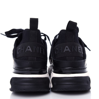 Chanel Velvet Calfskin Mixed Fibers CC Sneakers 37.5 Black 7 of 11