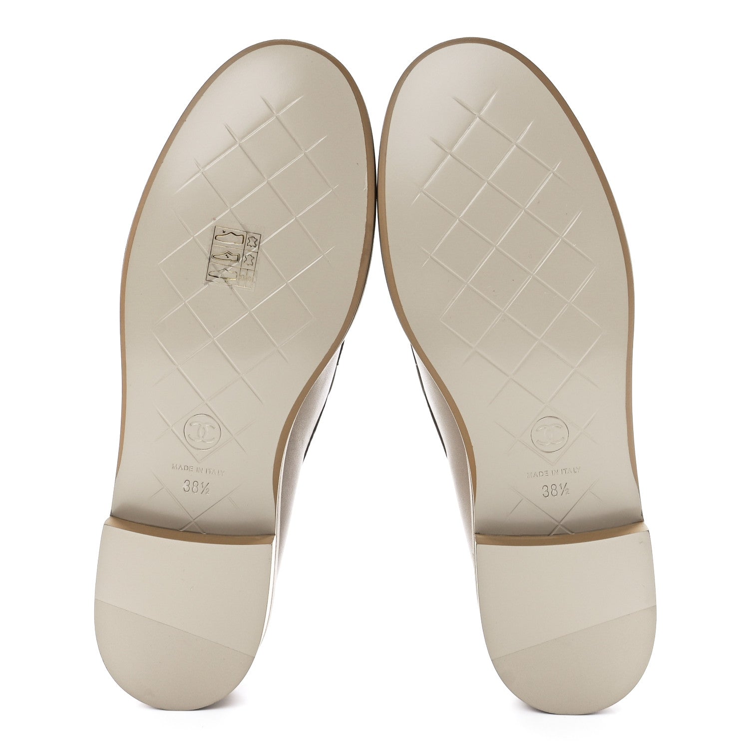 Chanel Lambskin Quilted CC Turnlock Loafers 38.5 Beige 5 of 10