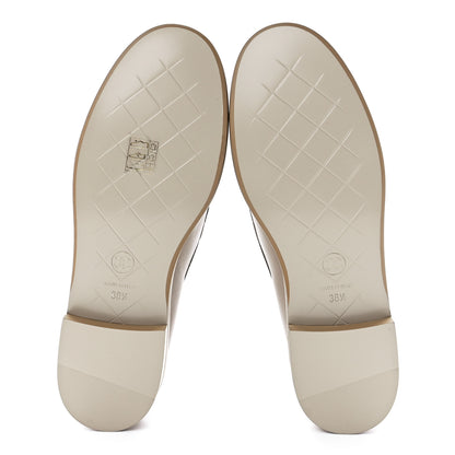Chanel Lambskin Quilted CC Turnlock Loafers 38.5 Beige 5 of 10
