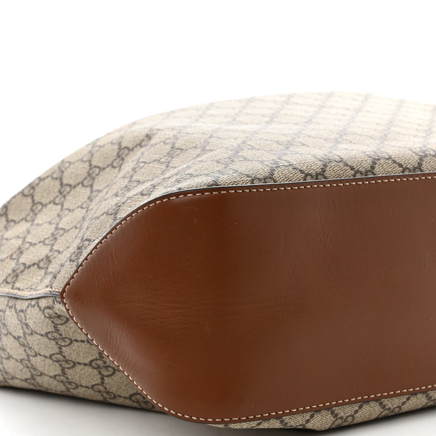 GG Supreme Monogram Large Linea A Hobo Light Brown