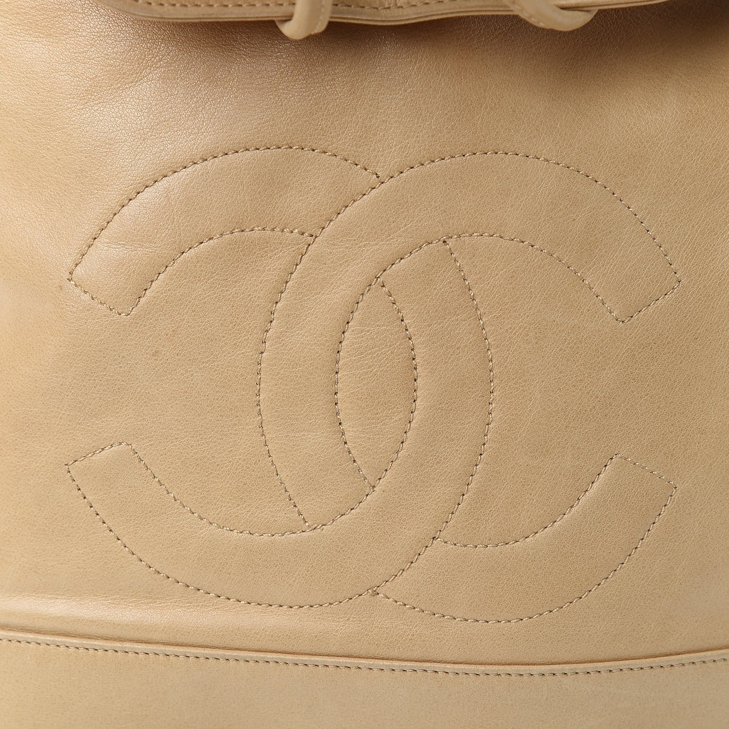 Chanel Lambskin Drawstring Sling Backpack Beige 16 of 16