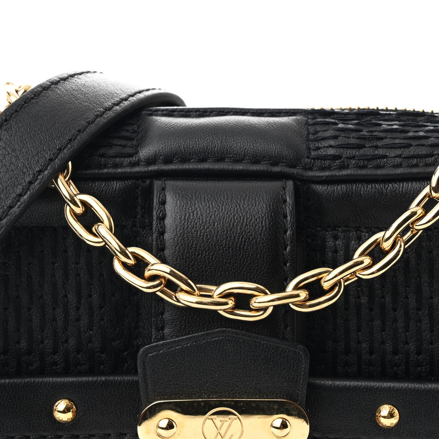 Louis Vuitton Lambskin Damier Quilt Troca PM Black 7 of 10