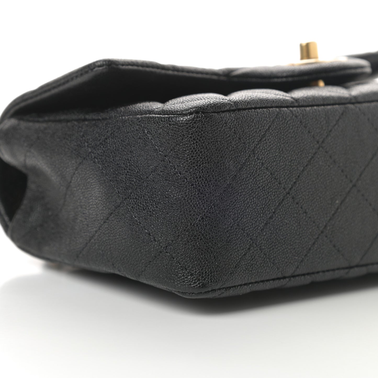 Caviar Quilted Mini Top Handle Rectangular Flap Black