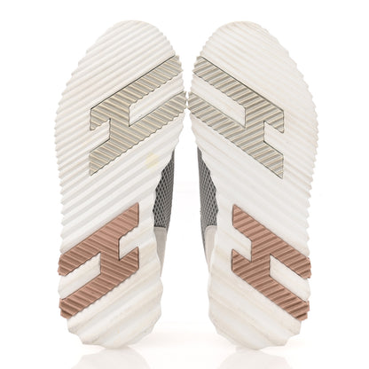 Hermes Air Mesh Suede Goatskin Bouncing Sneakers 38 Gris Lulea White 6 of 10