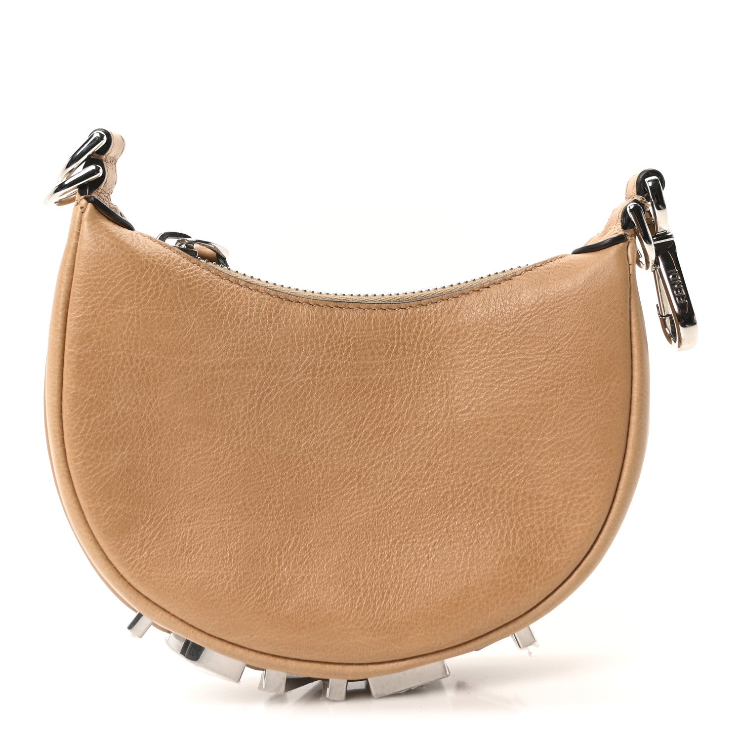 Fendi Vitello Grace Nano Fendigraphy Hobo Charm Miele Scuro 1 of 9