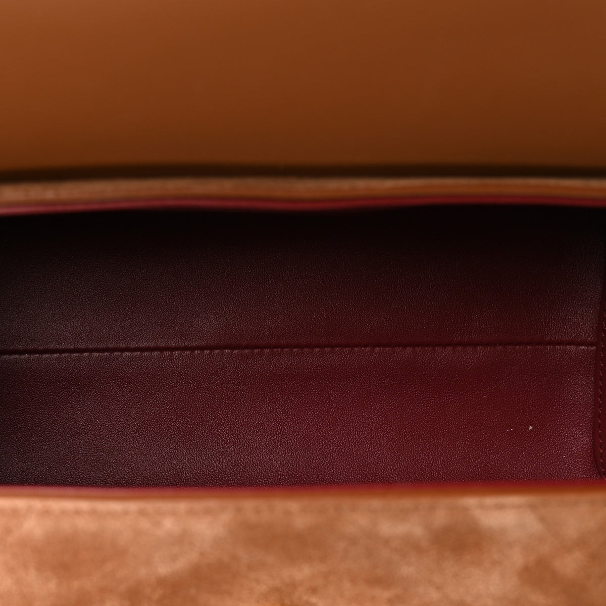 Chanel Suede Quilted Turn Around Clutch With Chain Camel 5 of 10