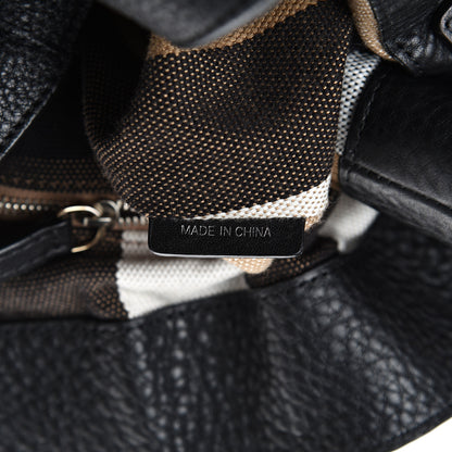 Burberry Grainy Calfskin House Check Medium Maidstone Black 6 of 12
