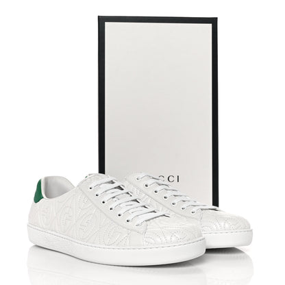 Gucci Nappa G Rhombus Mens Ace Sneakers 11 Great White Green 11 of 11