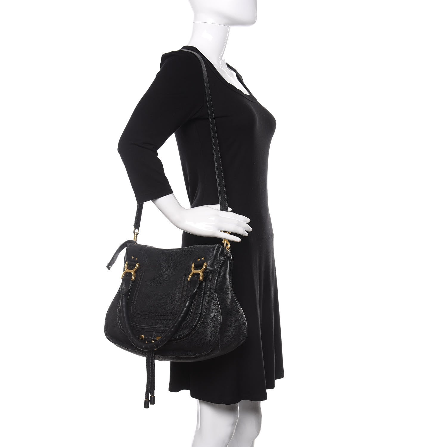 Chloe Calfskin Medium Marcie Satchel Black 2 of 11
