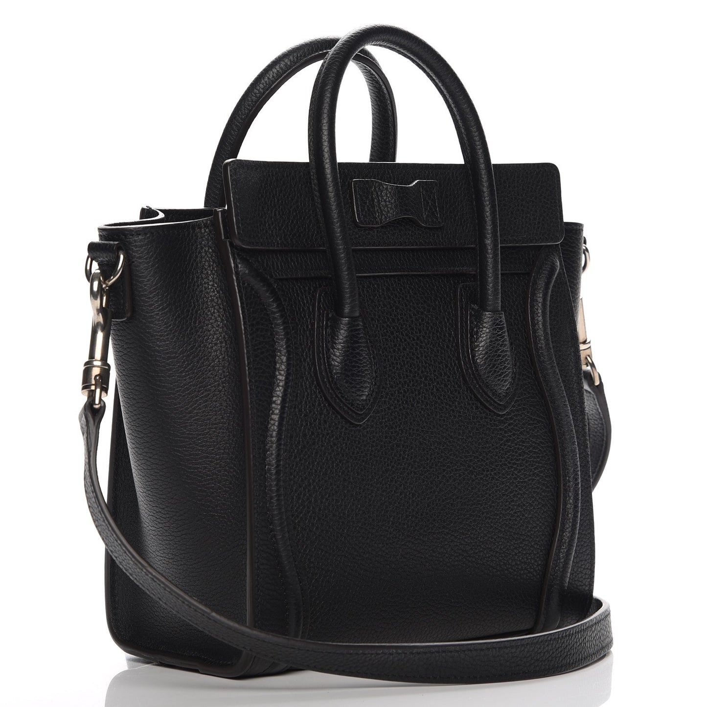 Drummed Calfskin Nano Luggage Black