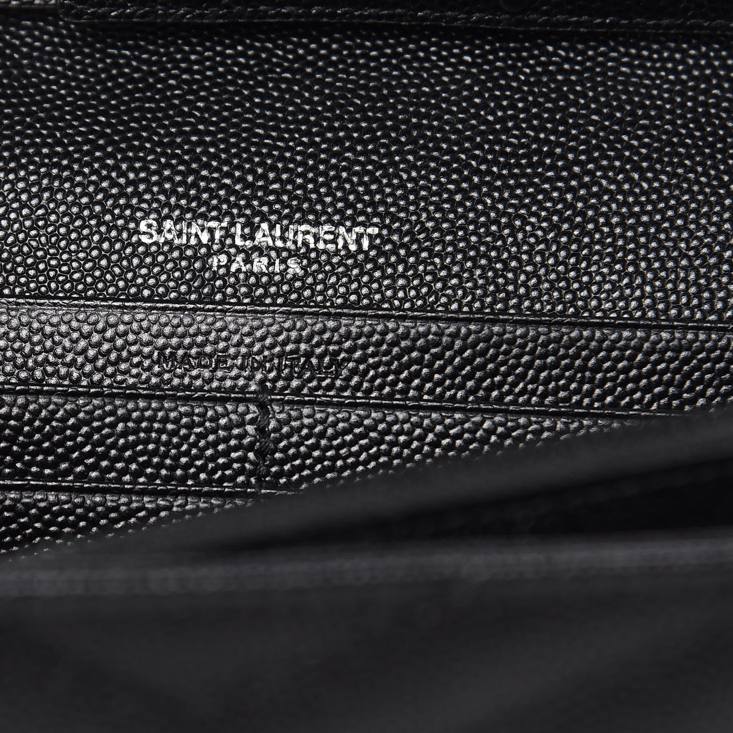 Grain De Poudre Matelasse Chevron Monogram Chain Wallet Black