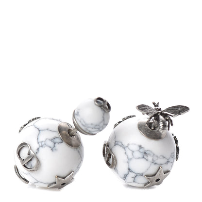 Christian Dior Marble Mise En Dior Tribal Bee Earrings White 1 of 4