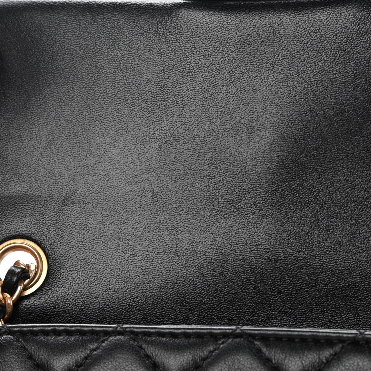 Lambskin Quilted Mini Rectangular Pearl Crush Flap Black