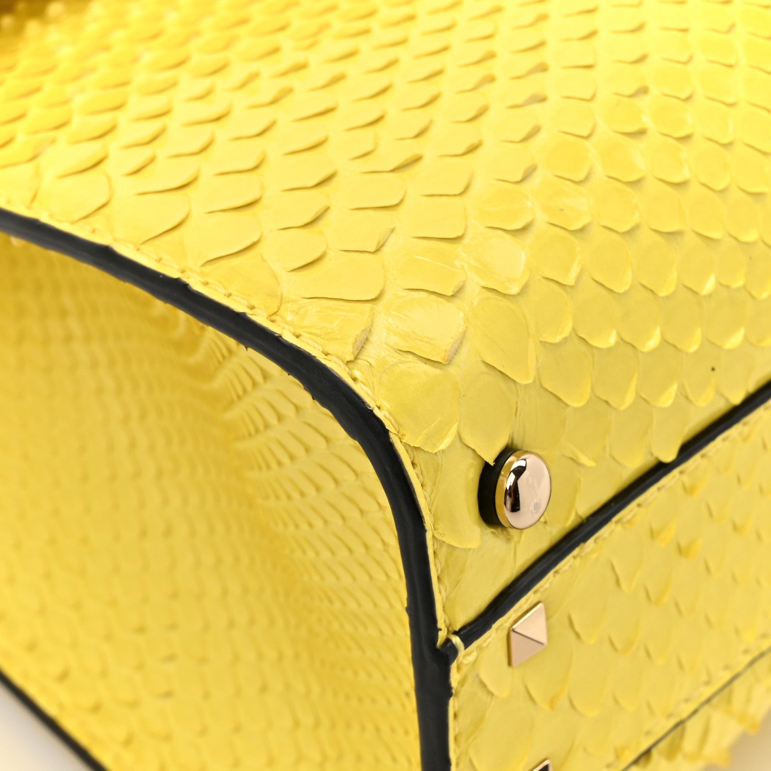 Valentino Garavani Snakeskin Embossed Mini VSling Top Handle Bag Yellow 10 of 13