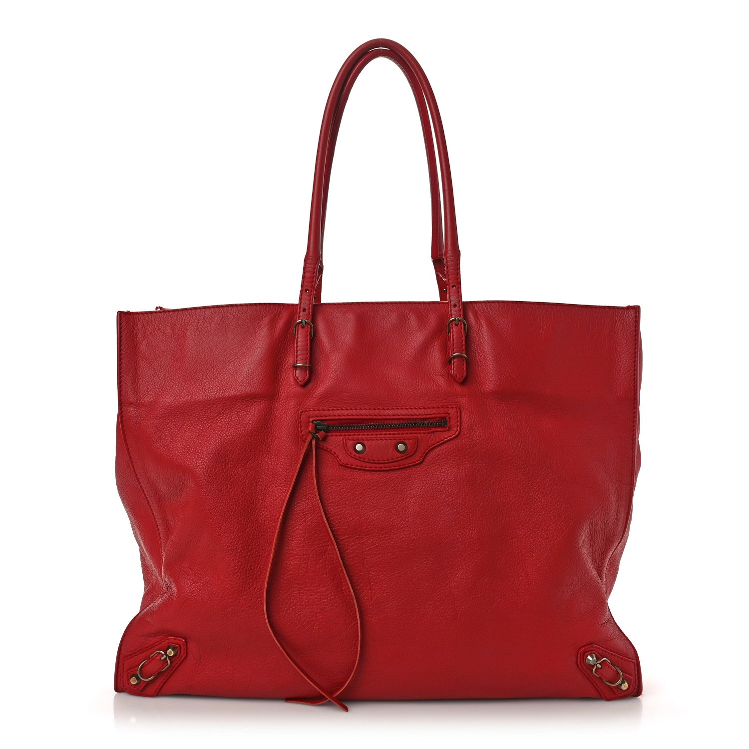 Balenciaga Veau Souple Papier A4 Zip Around Tote Rouge 1 of 10
