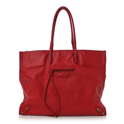 Balenciaga Veau Souple Papier A4 Zip Around Tote Rouge 1 of 10