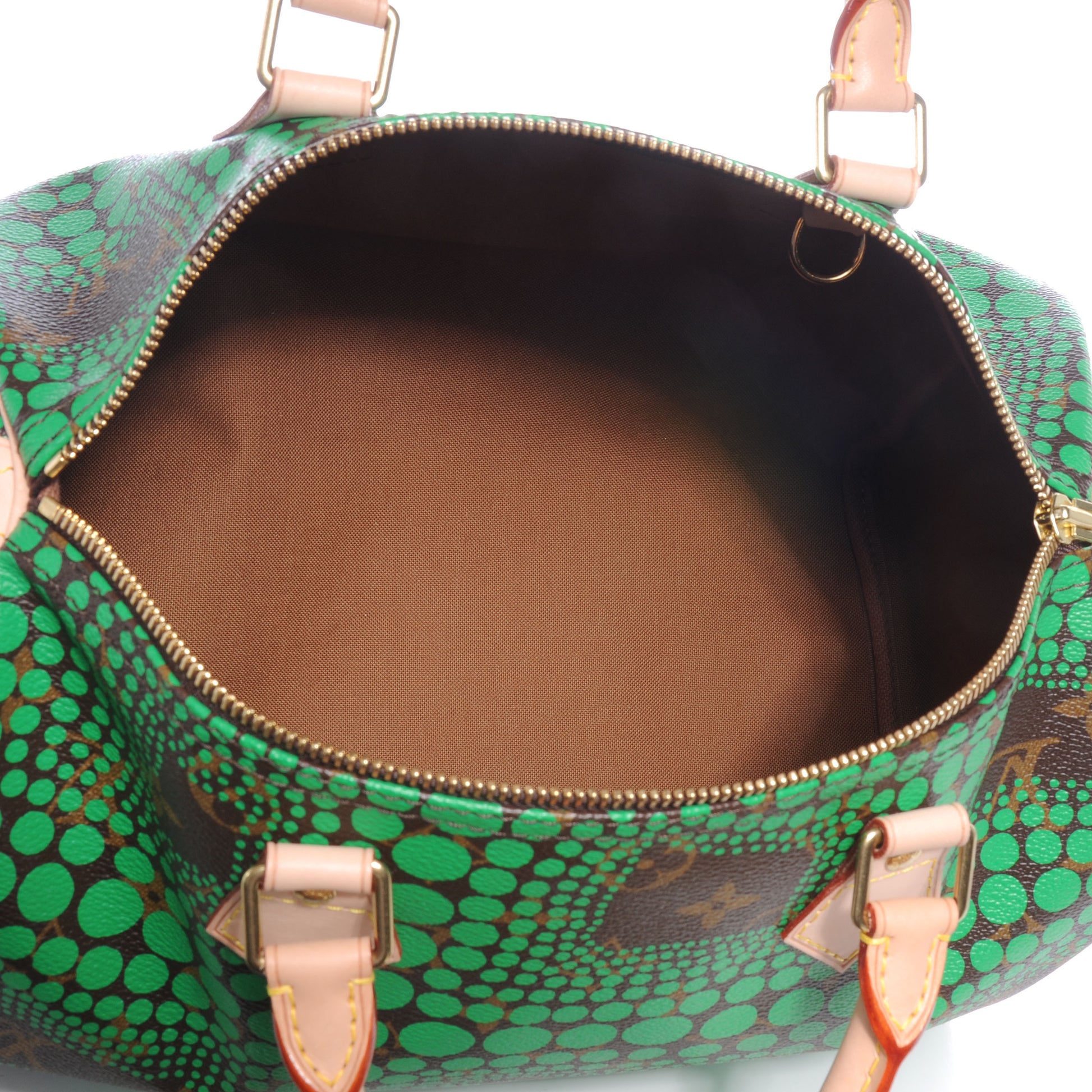 Louis Vuitton Monogram Kusama Town Speedy 30 Green 5 of 7