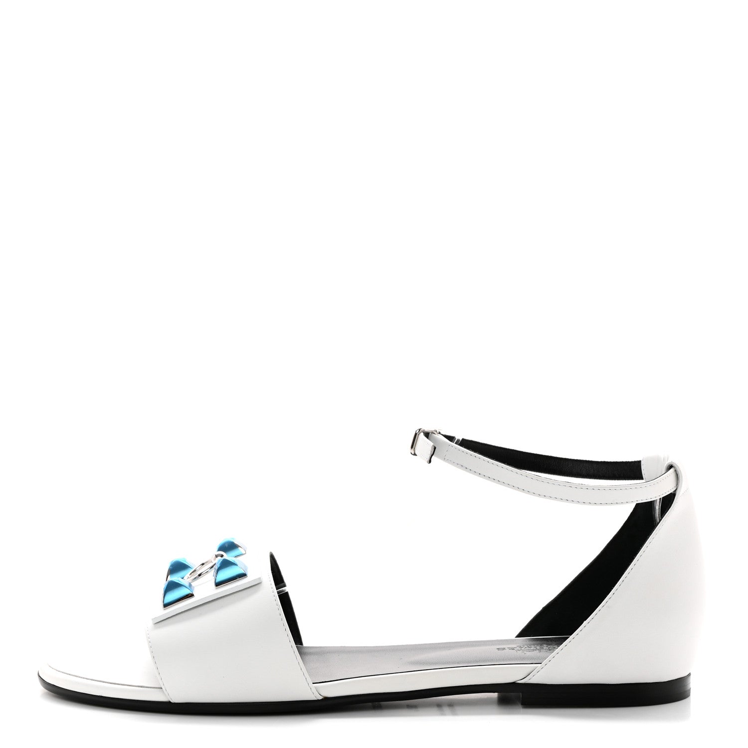 Hermes Calfskin Desiree Sandals 39.5 White 1 of 9