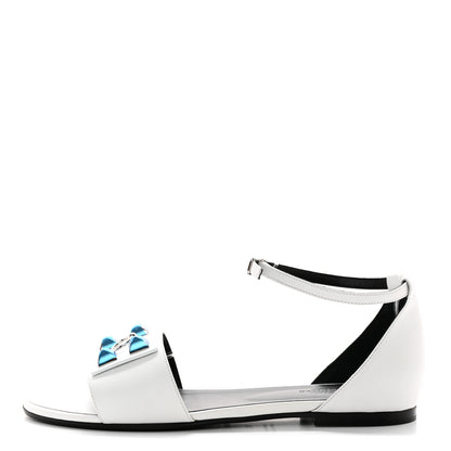Hermes Calfskin Desiree Sandals 39.5 White 1 of 9